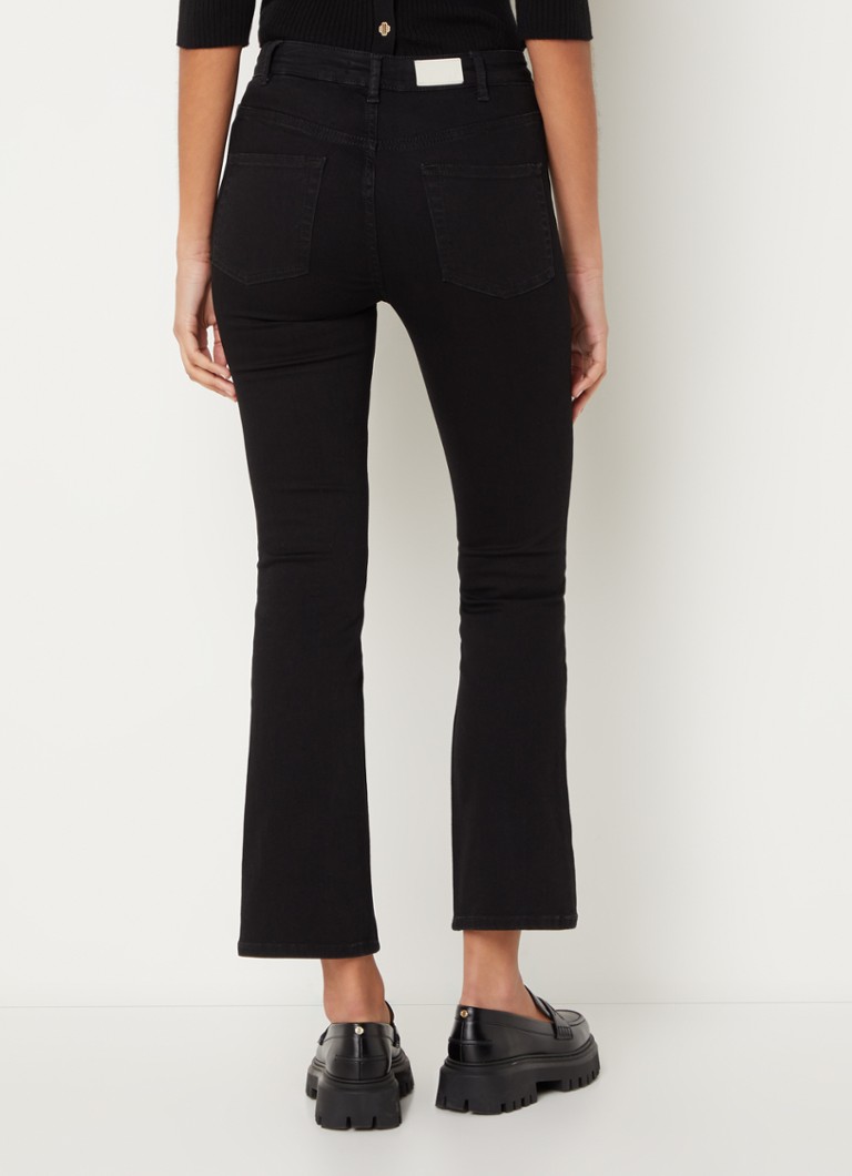 Blugi Maje cu talie înaltă, evazați și crop, cu elastic în talie