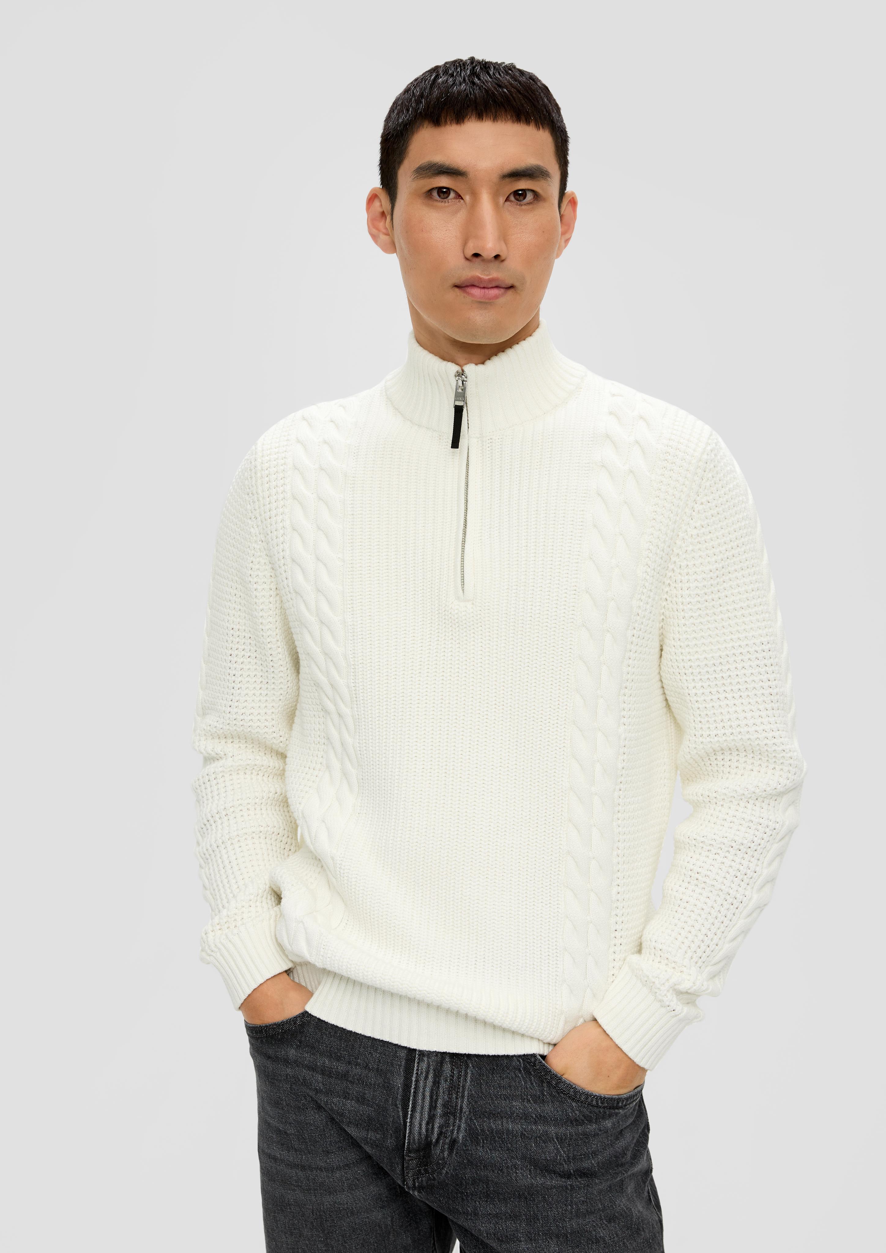 Troyer-Pullover mit Zopfmuster  2137421-0240