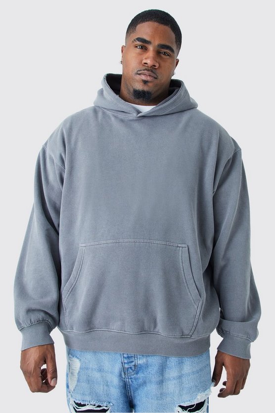 Plus Oversize Hoodie mit Homme Bird Print