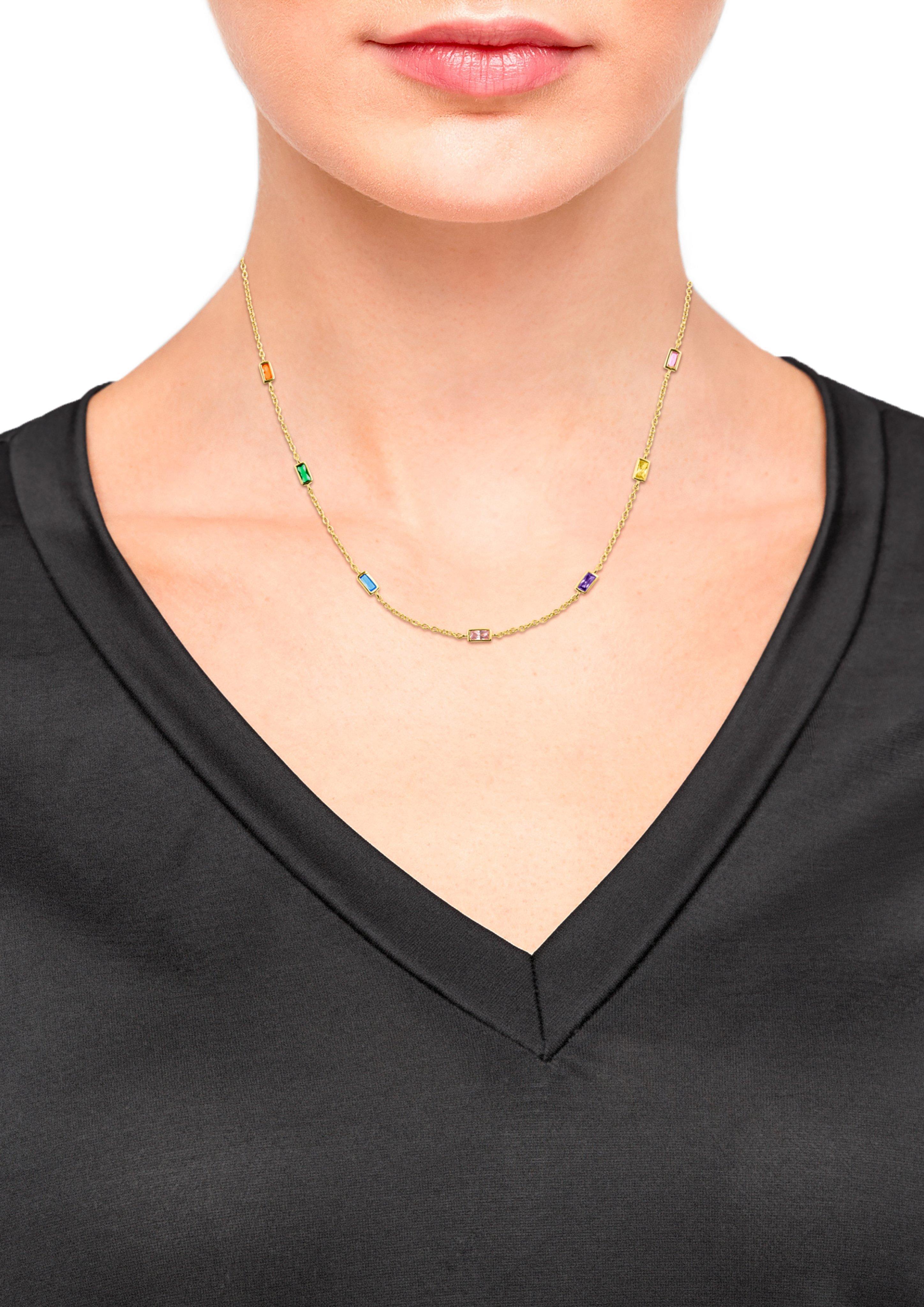 Kette mit bunten Zirkonia-Steinen  6007956-19E0