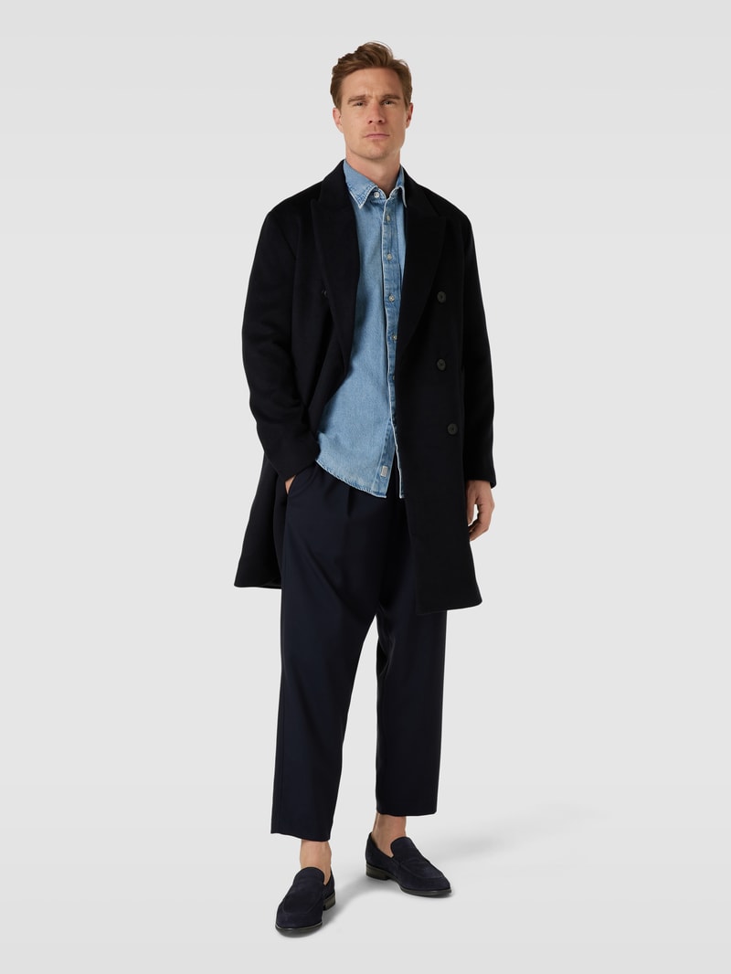 Penny-Loafer mit Label-Details in marineblau