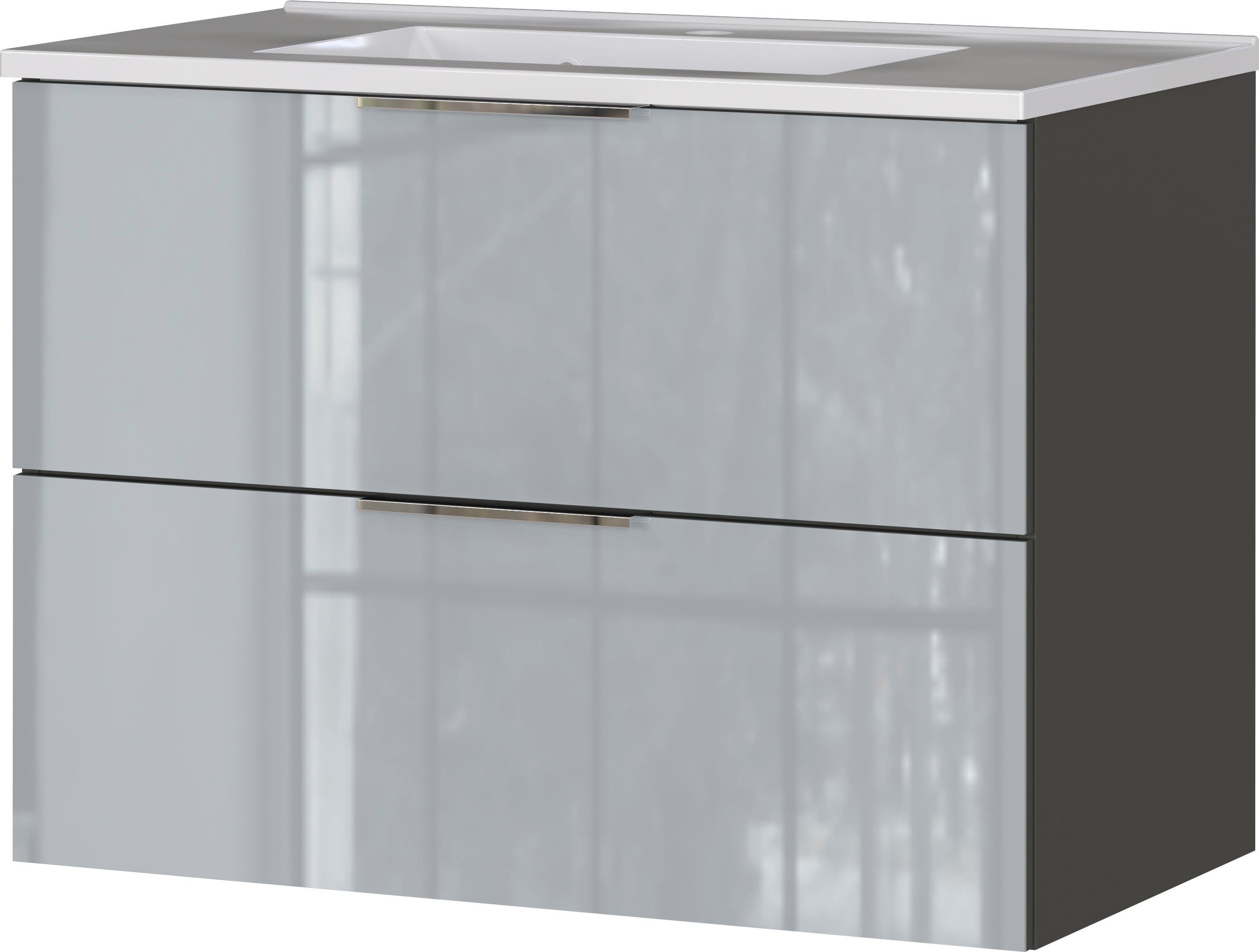 GERMANIA Badmöbel-Set Vasio, (5-St), inkl. WT-Unterschrank, Spiegelschrank, Schrank, Mediumschrank, Kommode