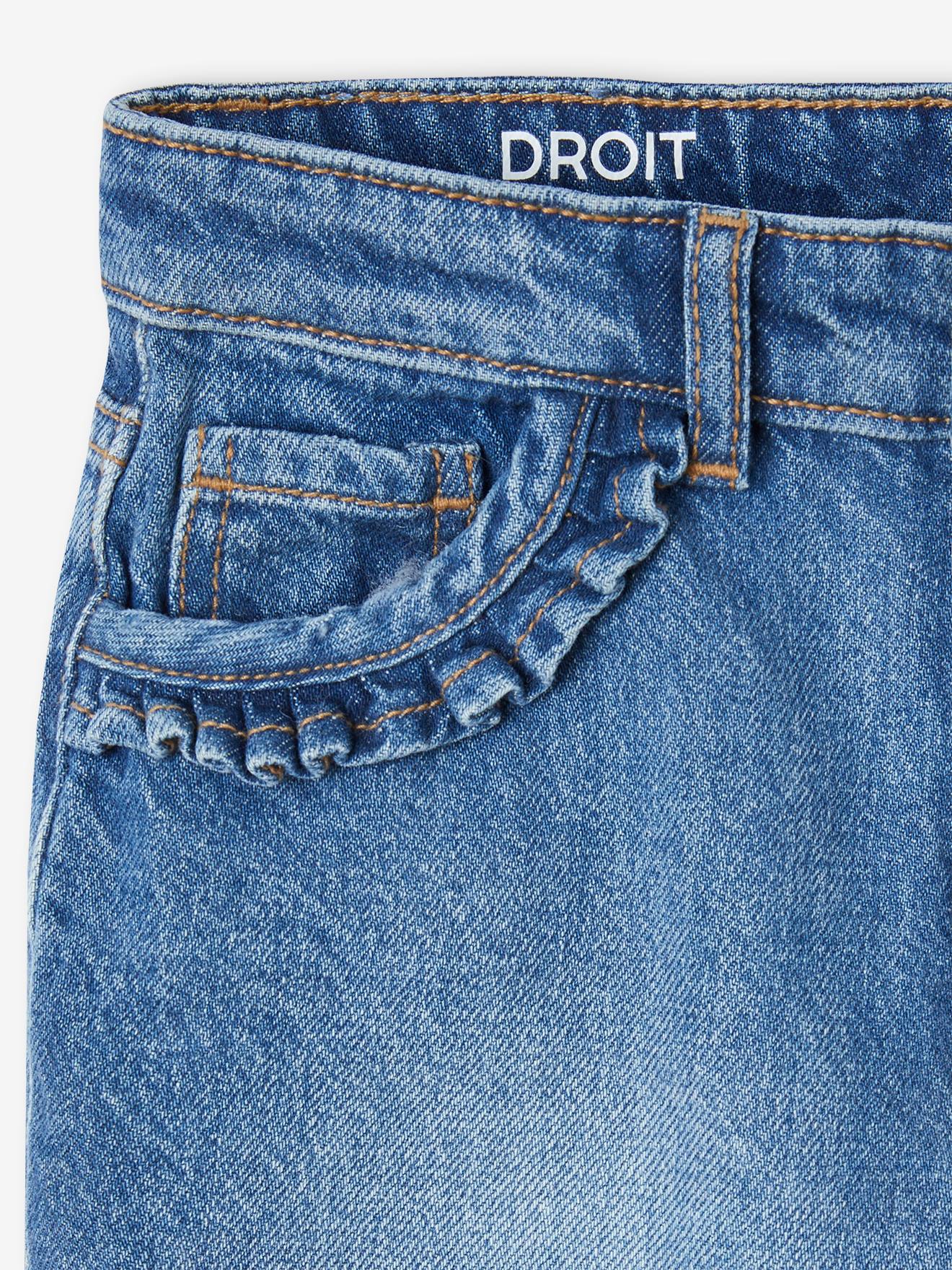 Vertbaudet Gerade Mädchen Jeans, Hüftweite COMFORT - bleached