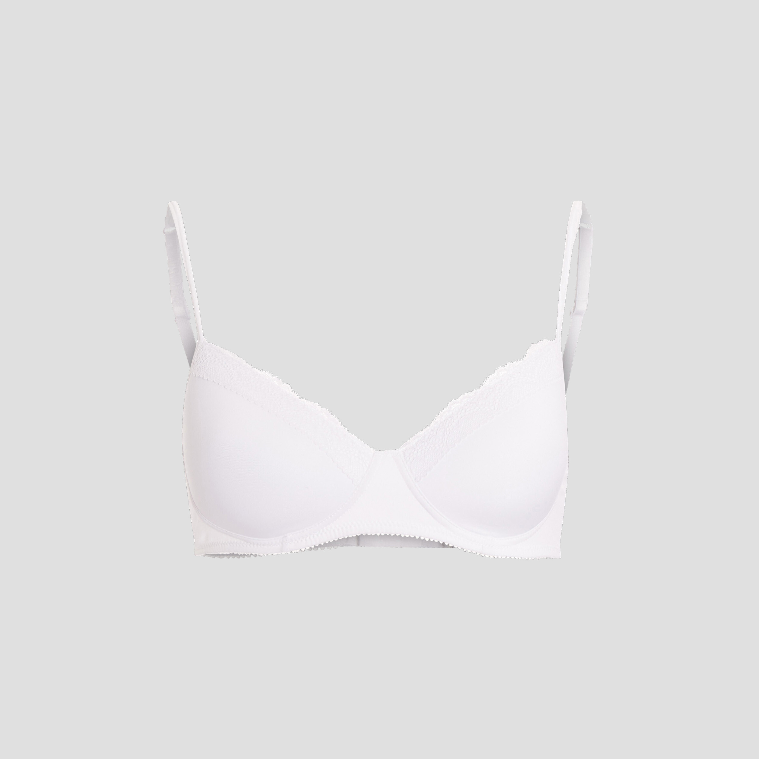 Soutien-gorge corbeille micro dentelle blanc femme | La Halle