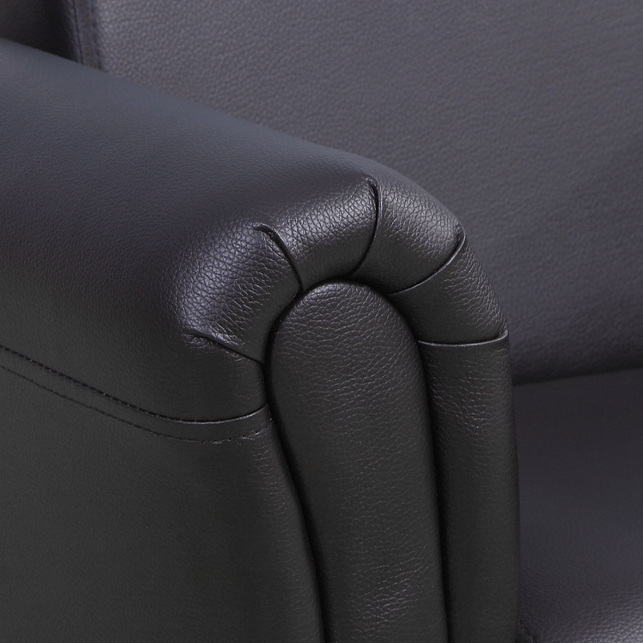 HOMCOM Kindersessel mit Fußhocker Kindercouch Kindersofa Minisofa Schwarz