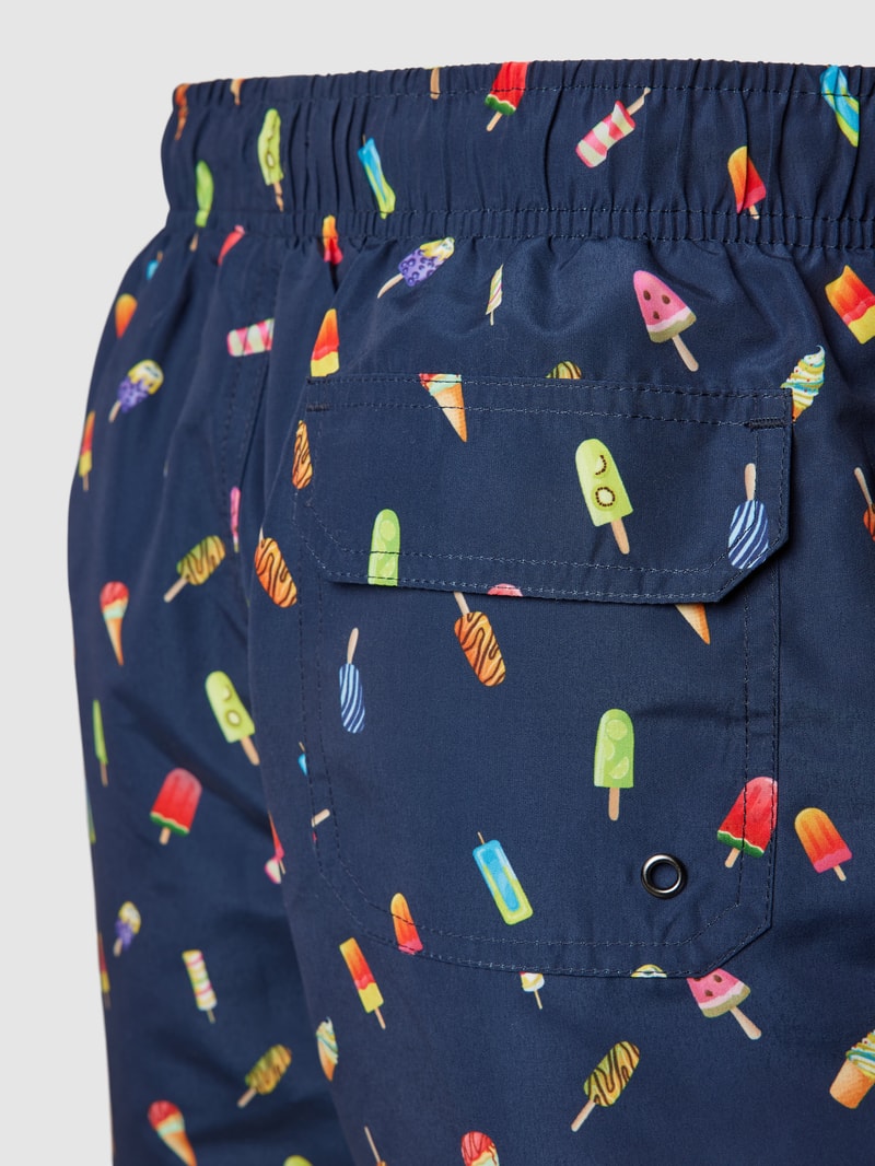 Badehose mit Allover-Muster in marineblau