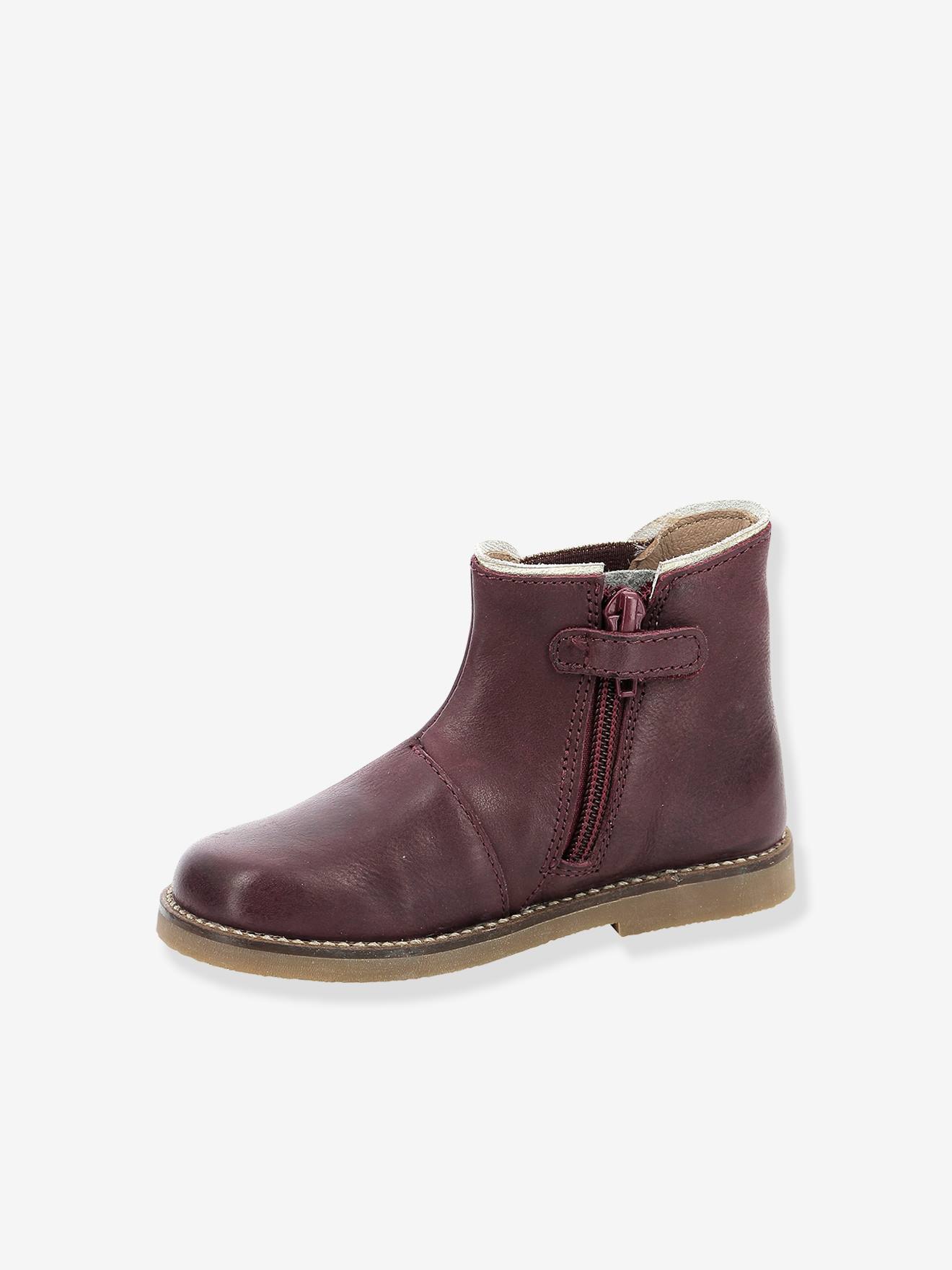 Boots en cuir fille Sarmille ASTER® bordeaux