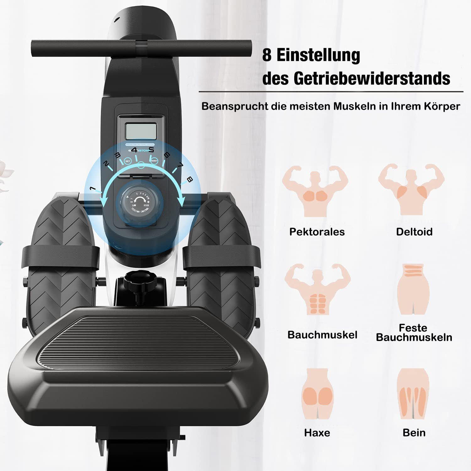 GEARSTONE Rudergerät, Faltbarer Rudergerät, hochwertiger magnetischer