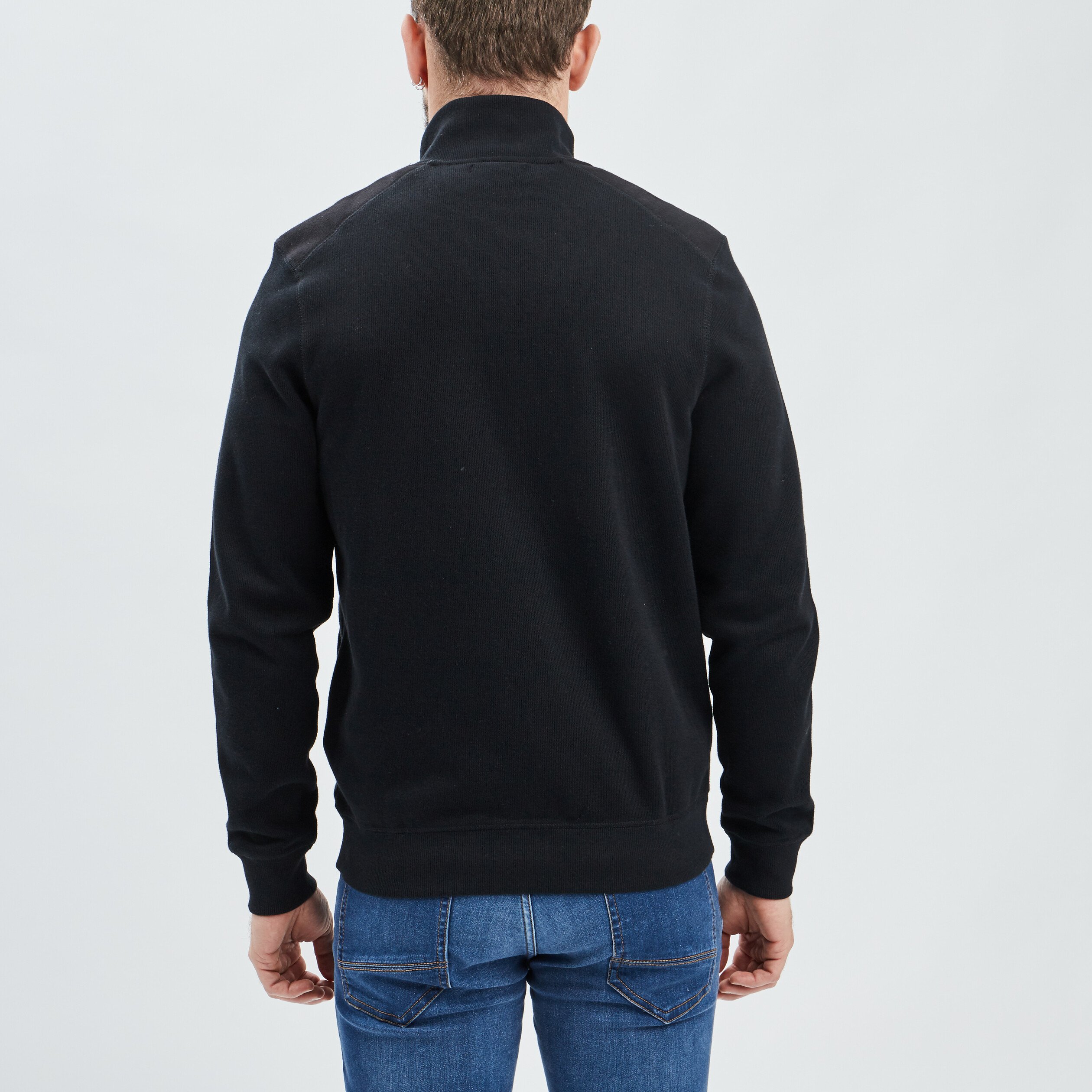Gilet zippé avec col montant noir homme | La Halle