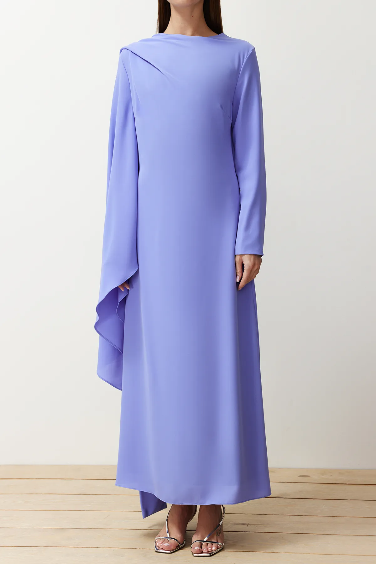 Trendyol Modest  Lila Abendkleid mit Schaldetail - TCTSS24DB00036