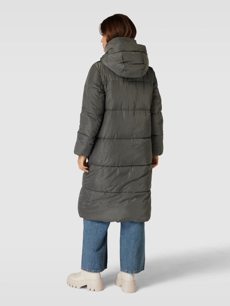 Steppjacke mit verdecktem Reißverschluss in olivgrün