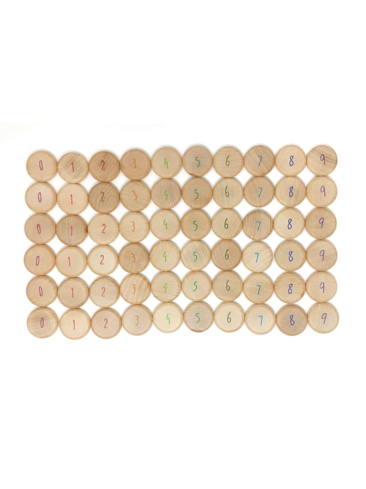 Grapat 60tlg. Set: Taler zum Zählen lernen in bunt günstig kaufen onesize