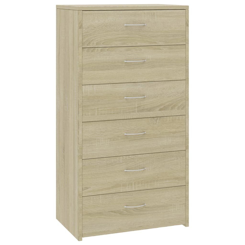 vidaXL Sideboard Sideboard 6 Schubladen Sonoma-Eiche 50x34x96 cm Holzwerkstoff (1 St)