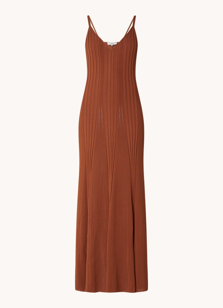 Vestido largo Pamila de punto fino con tirantes finos de ba&sh