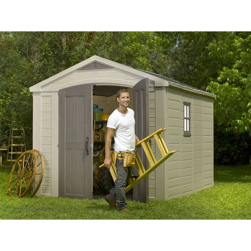 Factor 8 ft wide x 11 ft deep resin storage shed