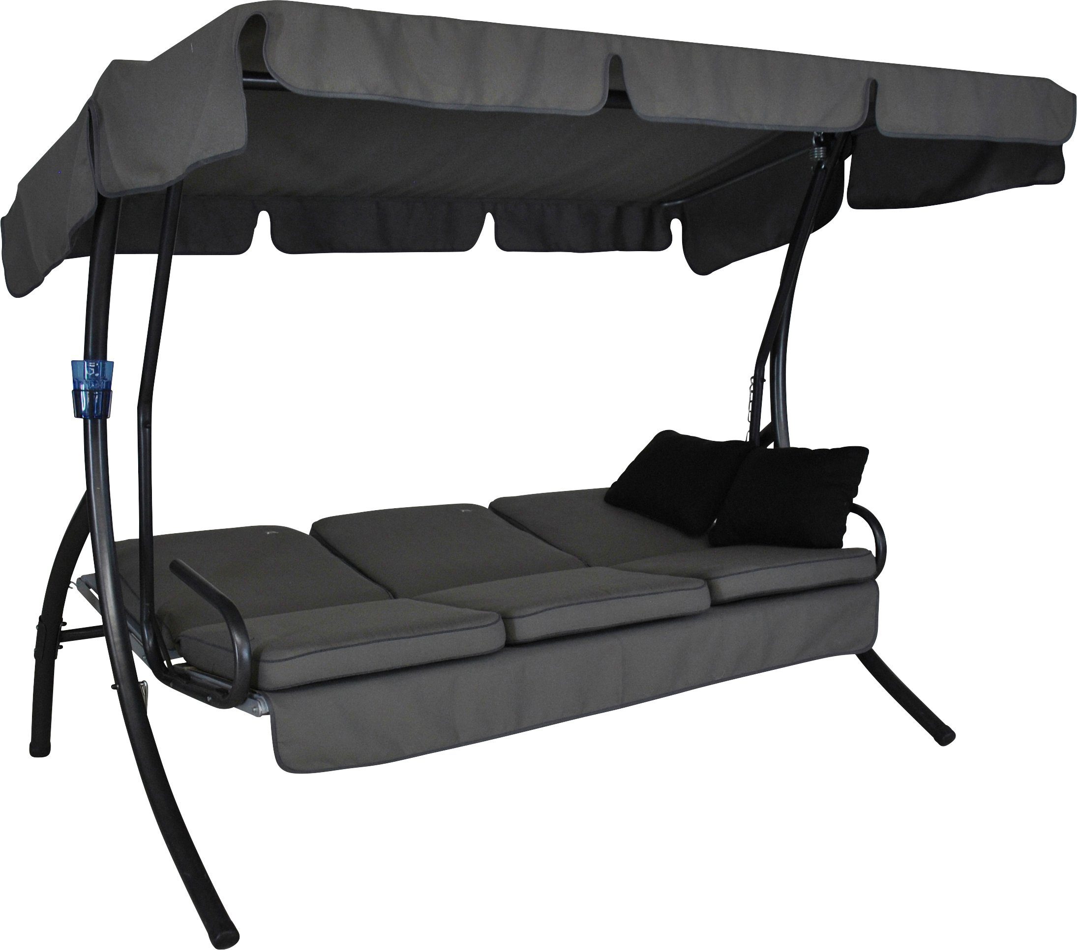 Angerer Freizeitmöbel Hollywoodschaukel Comfort Style, 3-Sitzer, Bettfunktion, inkl. Auflagen und Zierkissen