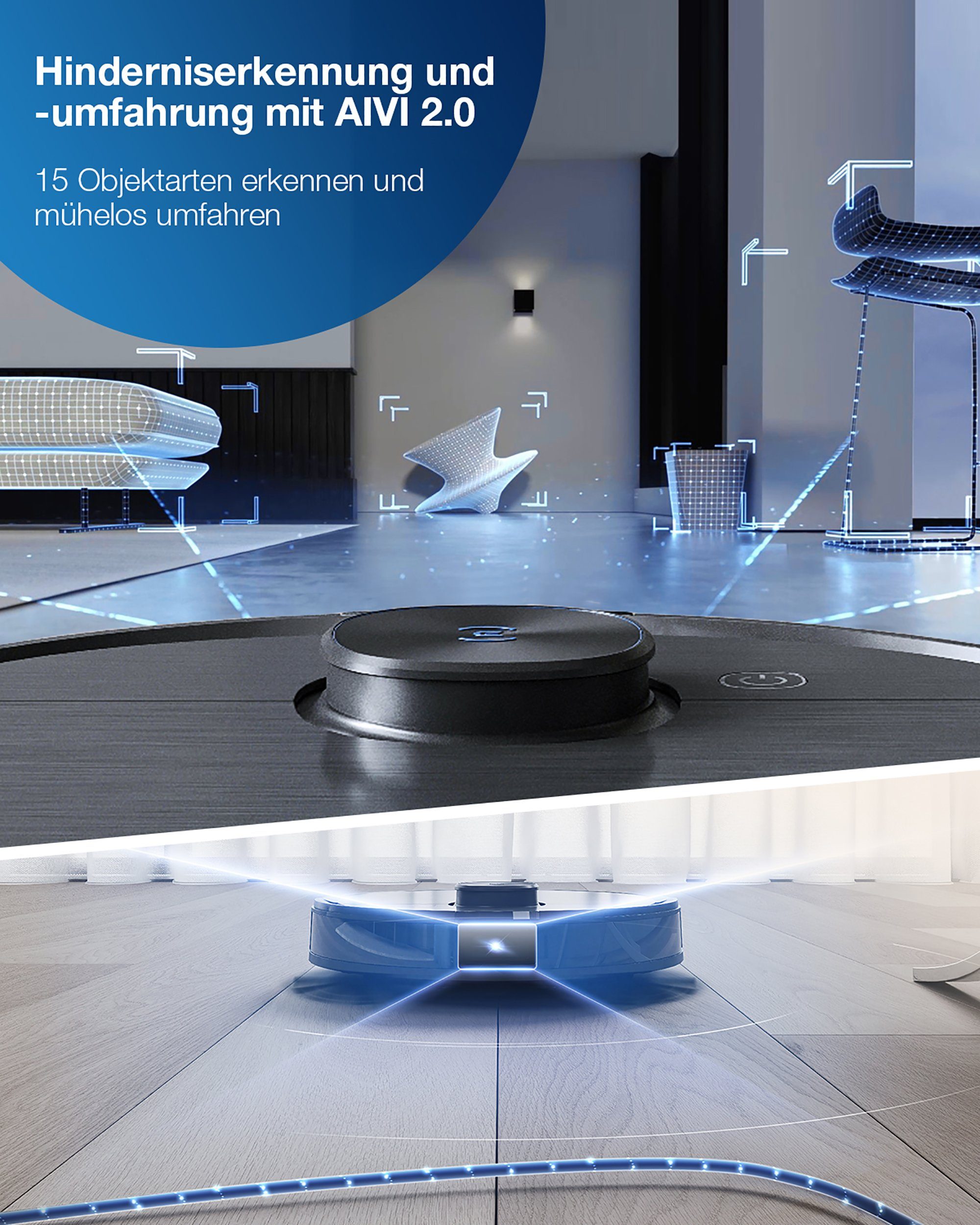 ECOVACS Nass-Trocken-Saugroboter DEEBOT T9 AIVI, mit Zwei-Wege-Sprachkommunikationssystem