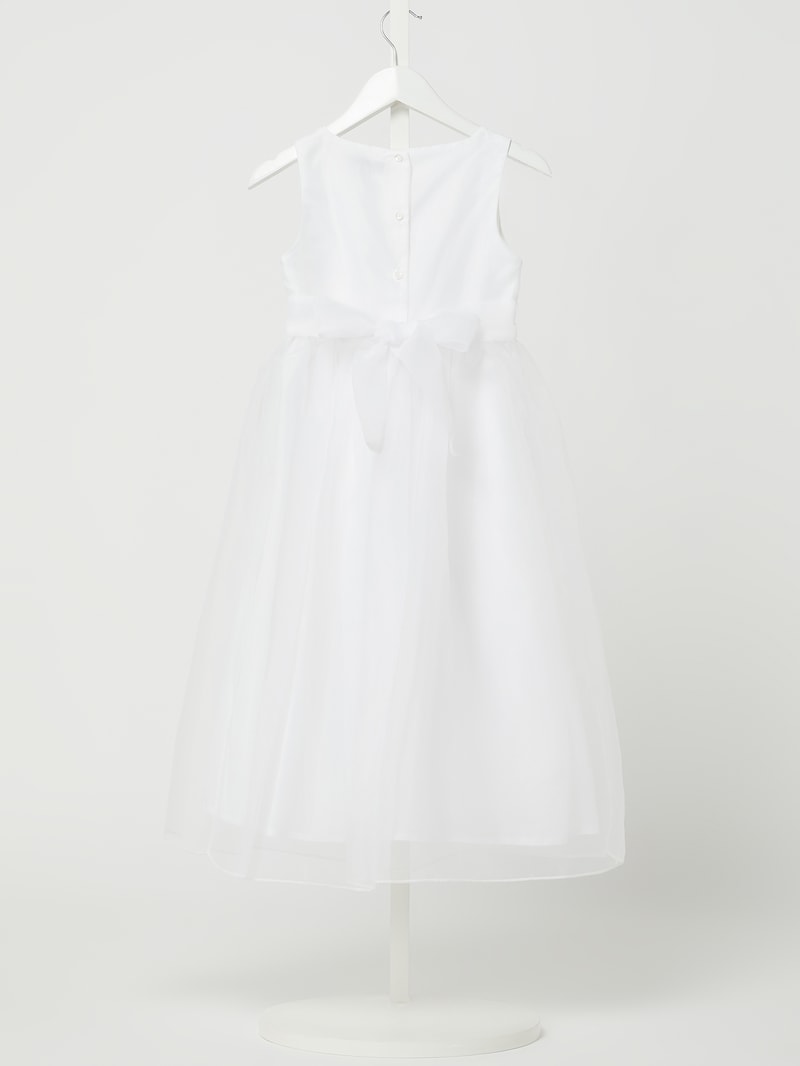 Kommunionskleid aus Organza in ecru