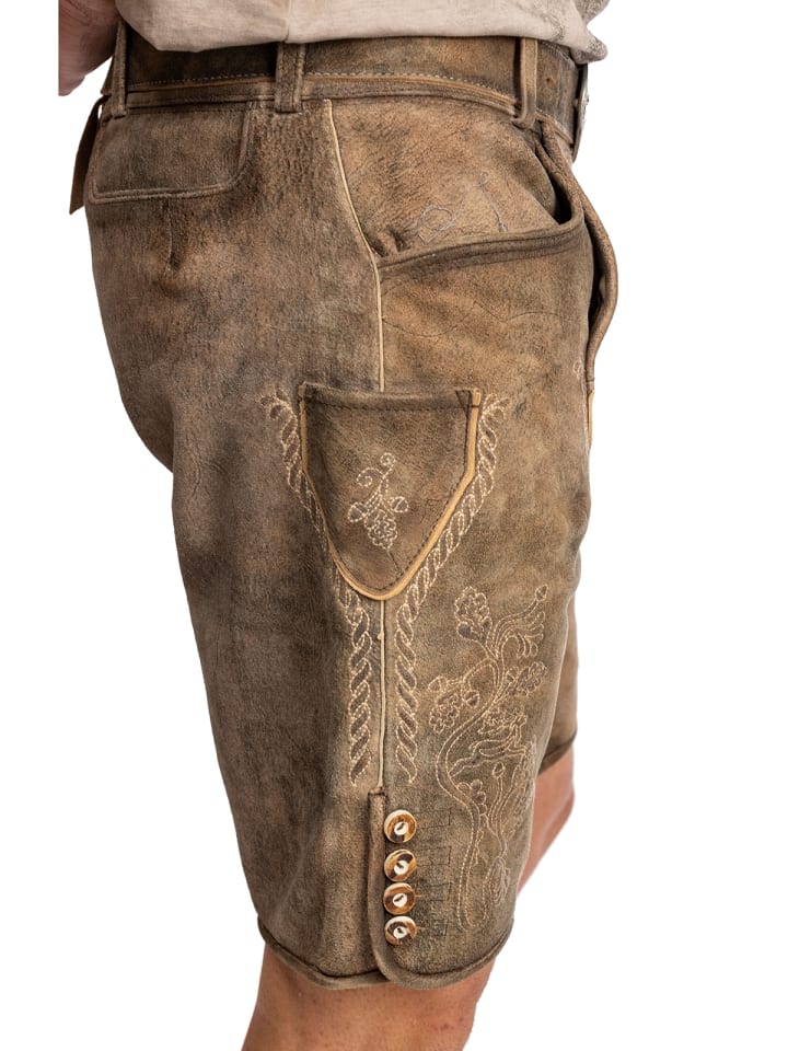 MADDOX Lederhose HORN in stein günstig kaufen