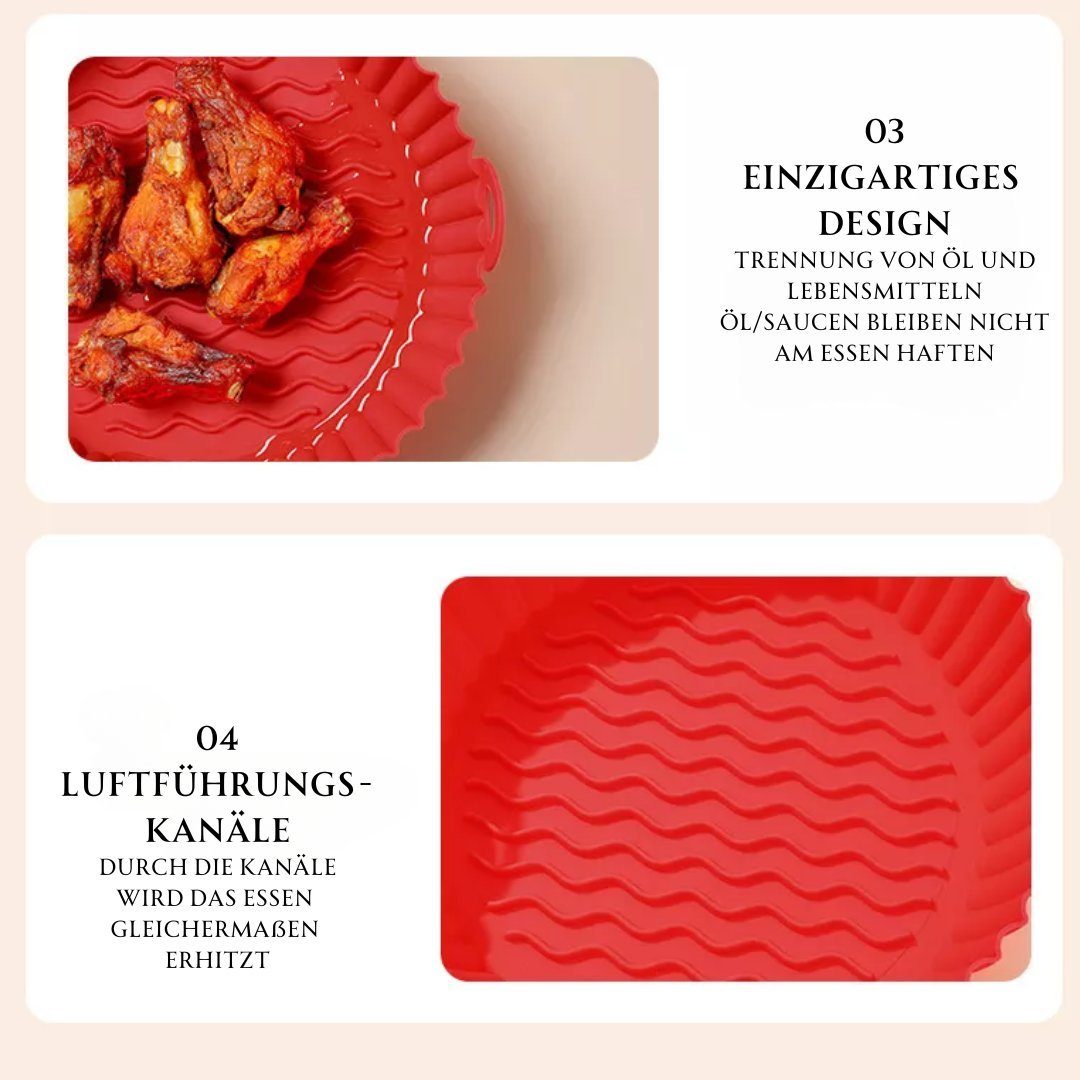 Eukoa Backform Eukoa Silikonform Heißluftfritteuse Silikon Liner für Air Fryer, (2-tlg)