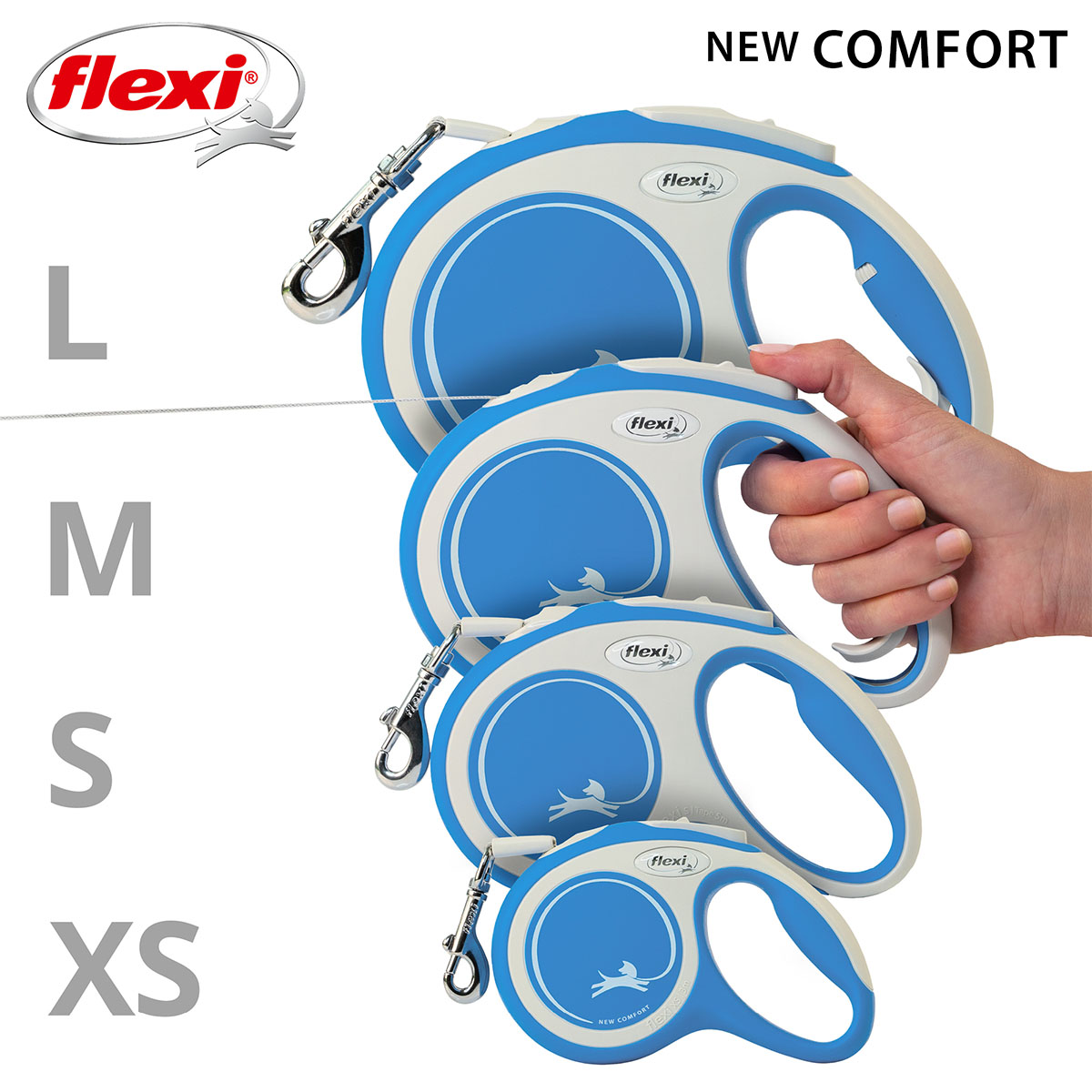 flexi New Comfort Gurtleine blau L 8m günstig kaufen bei ZooRoyal