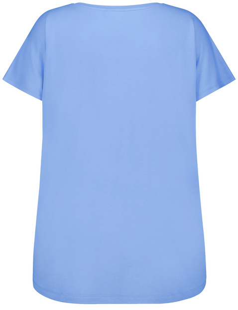 Kurzarmshirt mit Satin-Front
