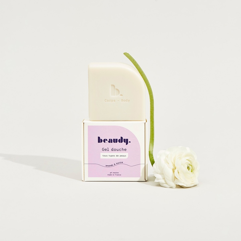 beaudy Gel Douche Solide - Huiles d'Amande & Beurre de Karité - 100g Gel Douche Solide