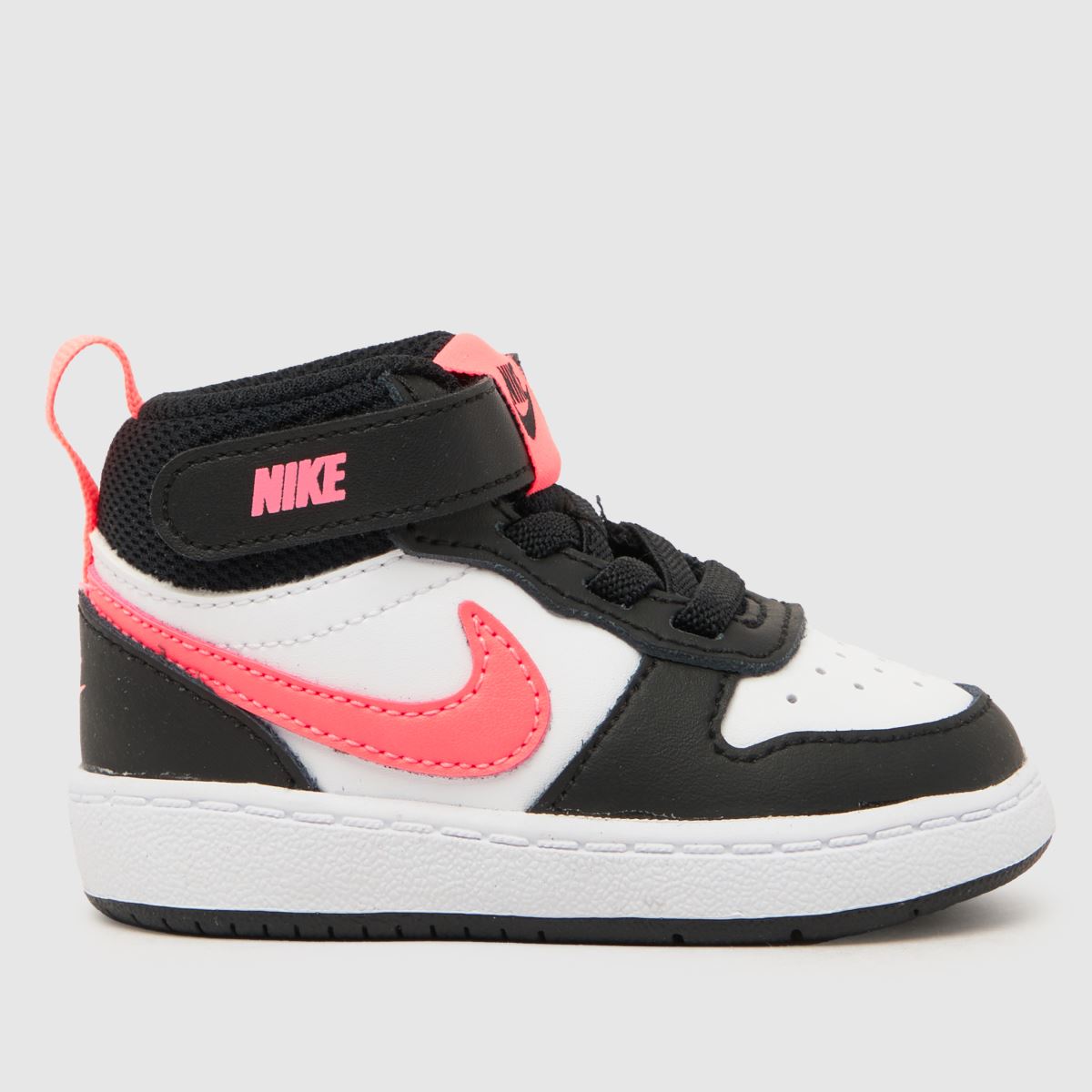 Nike vita och svarta Court Borough Mid 2 flickor småbarnsskor
