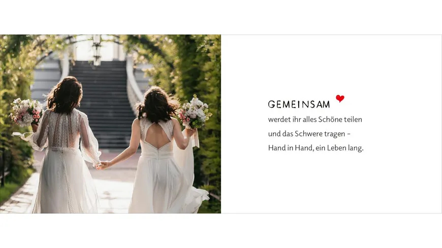 Alles Gute zu eurer Hochzeit. Feiert eure Liebe!