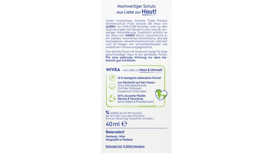 NIVEA SUN UV Face Triple Protect LF 50+ 40 ml