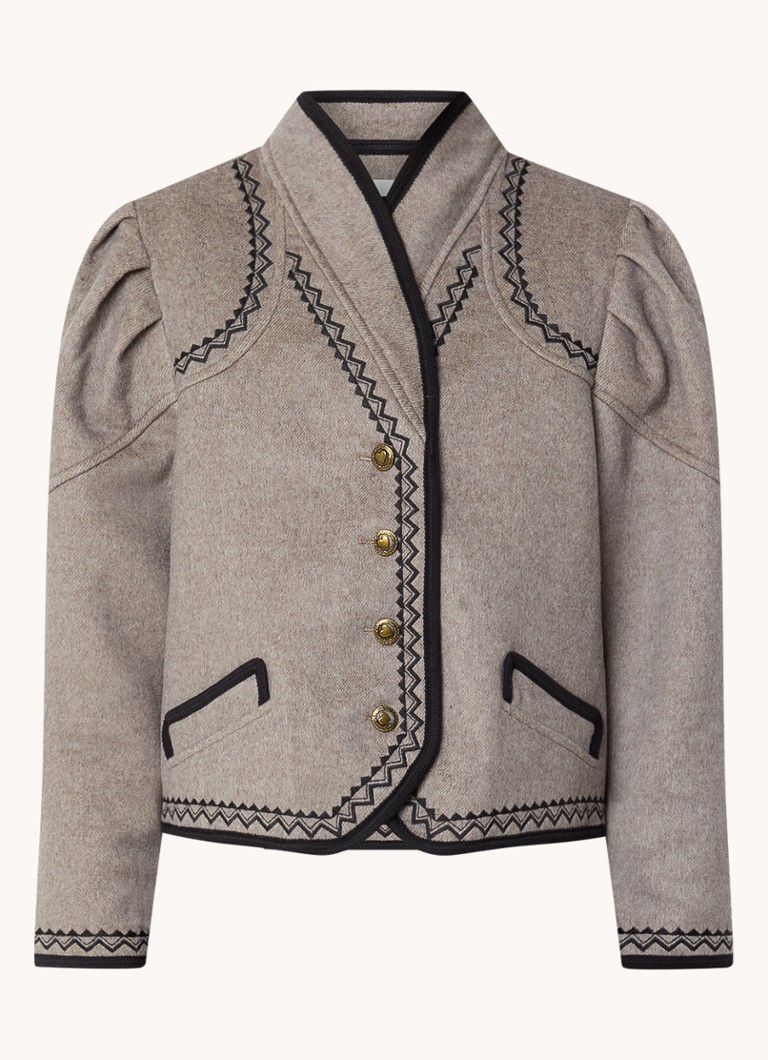 Antik Batik William jacket in wool blend with asymmetrical detail