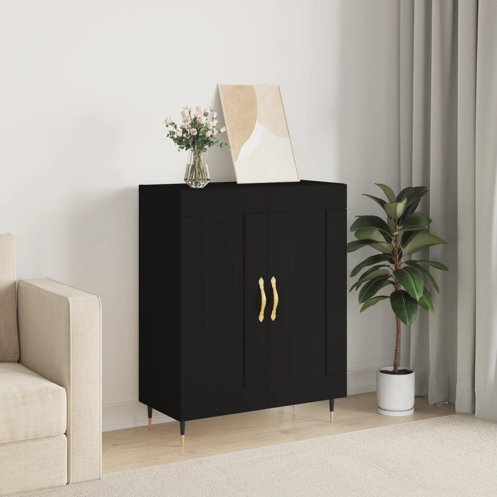 vidaXL Sideboard Sideboard Schwarz 69,5x34x90 cm Holzwerkstoff (1 St)