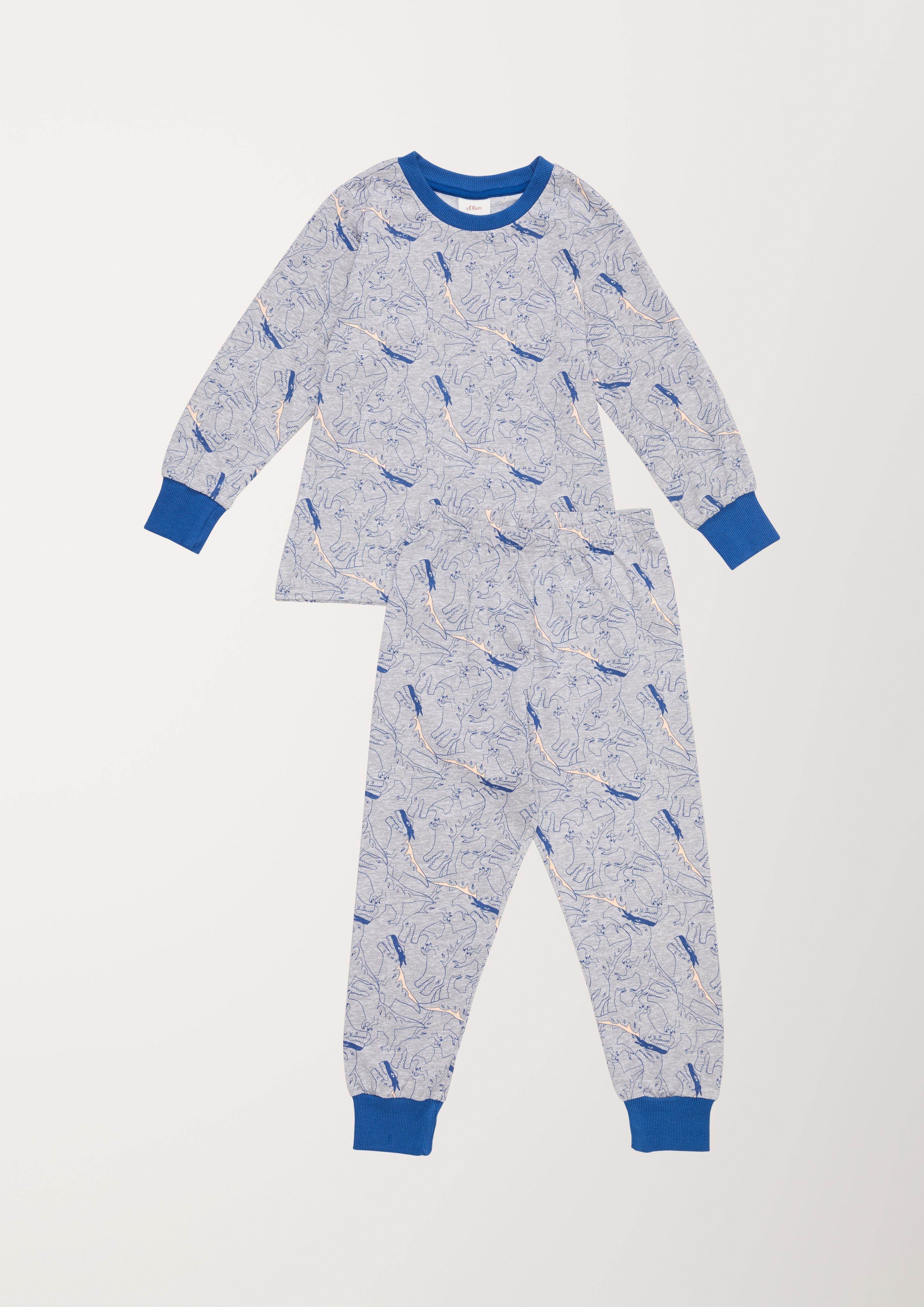 Jersey-Pyjama mit Kontrastdetails  6005908-10009