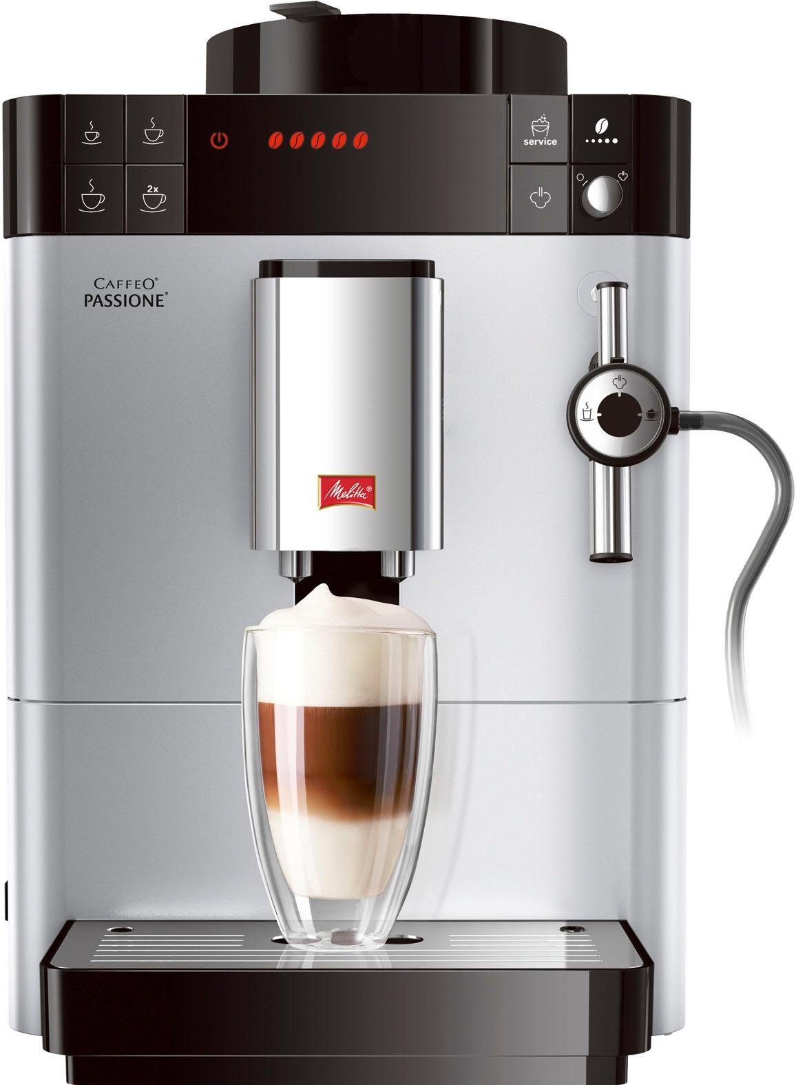 Melitta Kaffeevollautomat Passione® One Touch F53/1-101, silber, Tassengenau frisch gemahlen, Service-Taste für Entkalkung & Reinigung