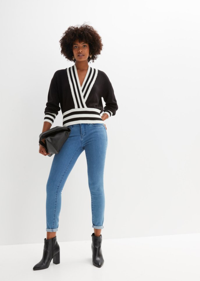 Pullover in Wickeloptik