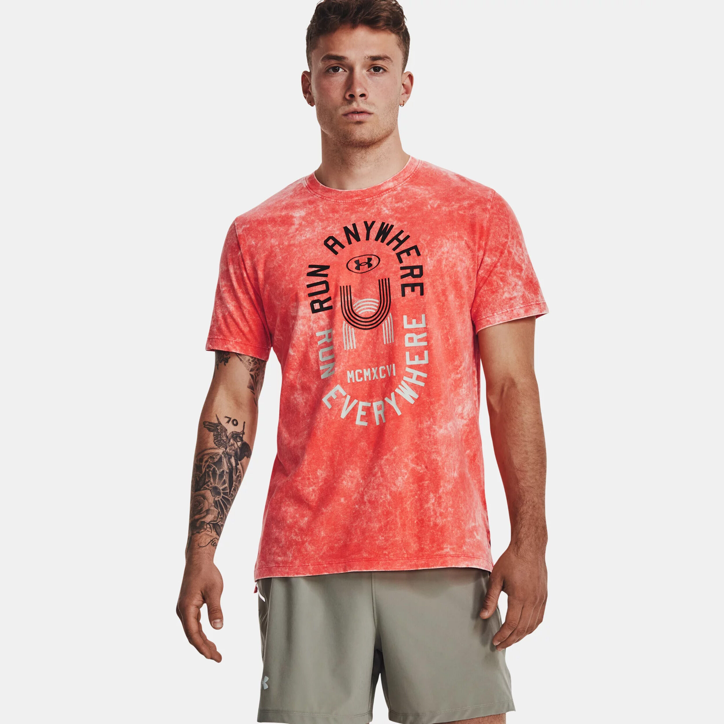 Run Everywhere Laufshirt Herren - Koralle