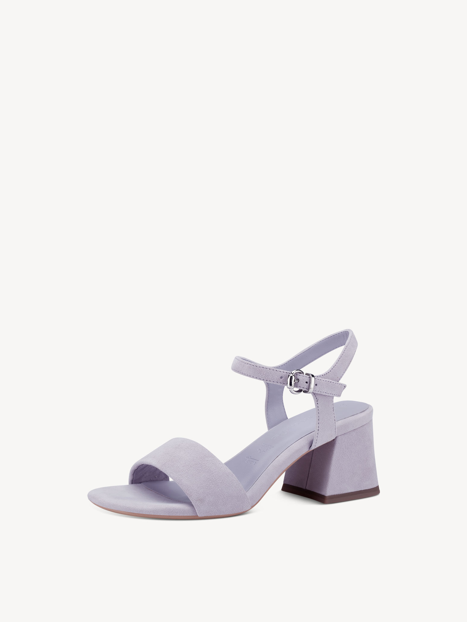 Sandale à talon en cuir - mauve