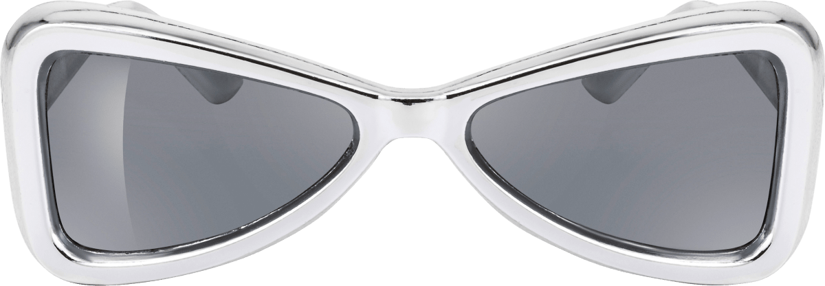 Dreieckige Party-Brille in Silber, 1 St