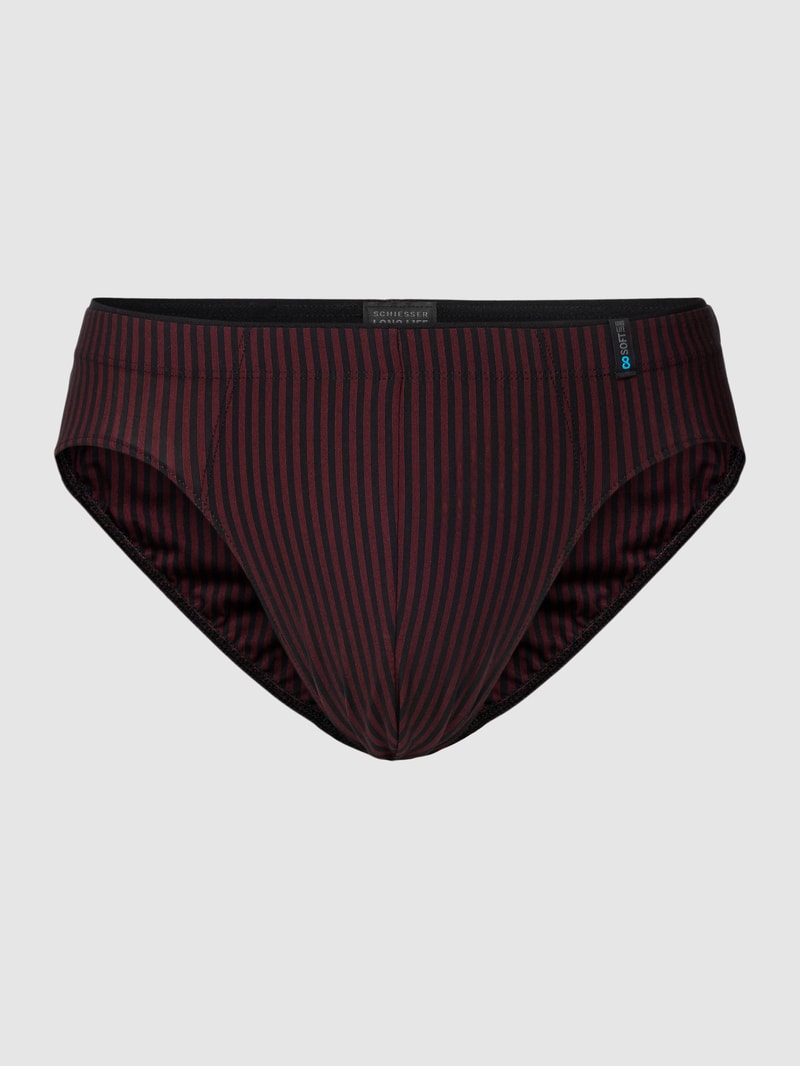 Slip mit Streifenmuster Modell 'Supermini' in dunkelrot