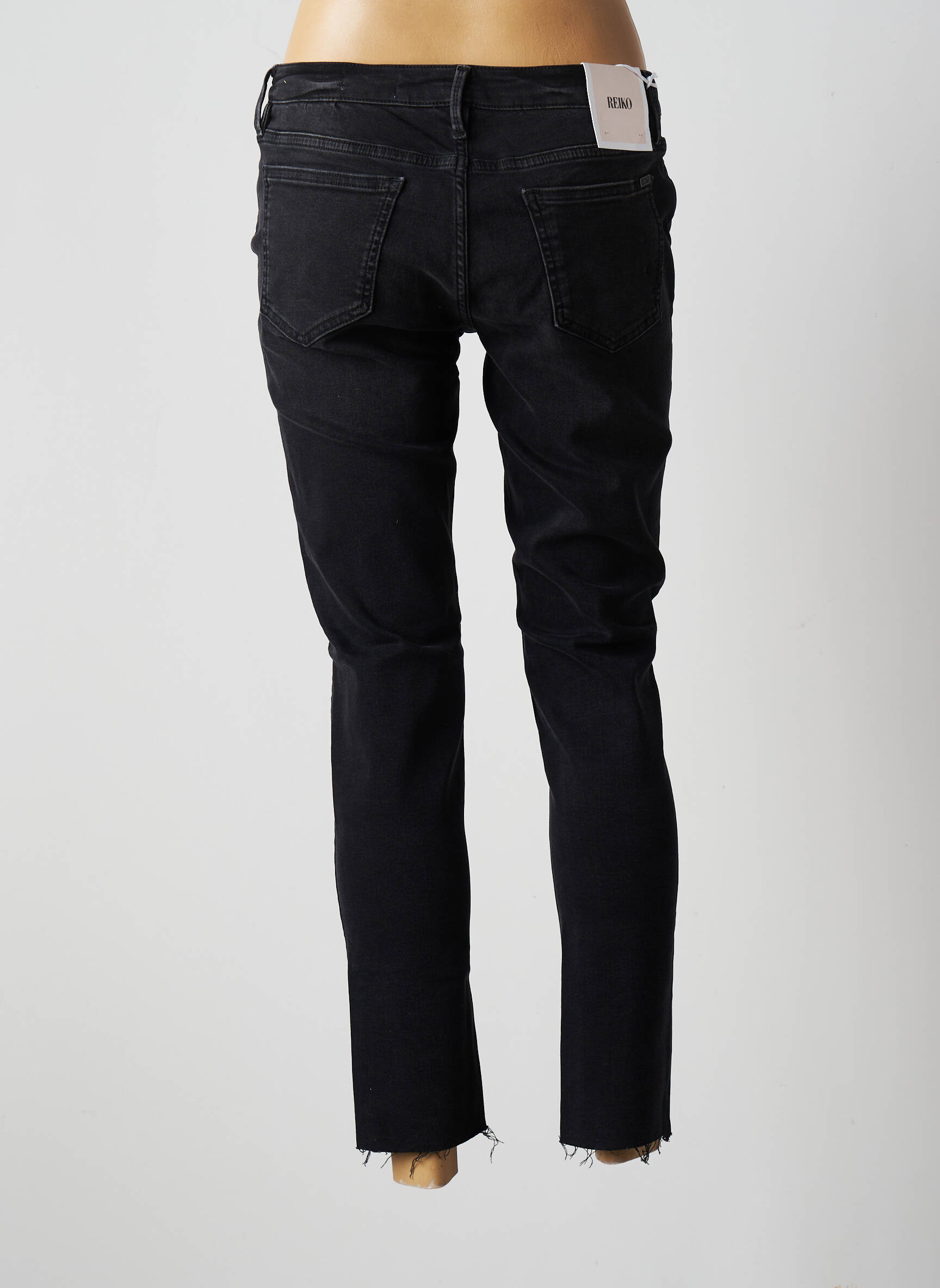 Reiko Jeans Coupe Slim Femme couleur noir