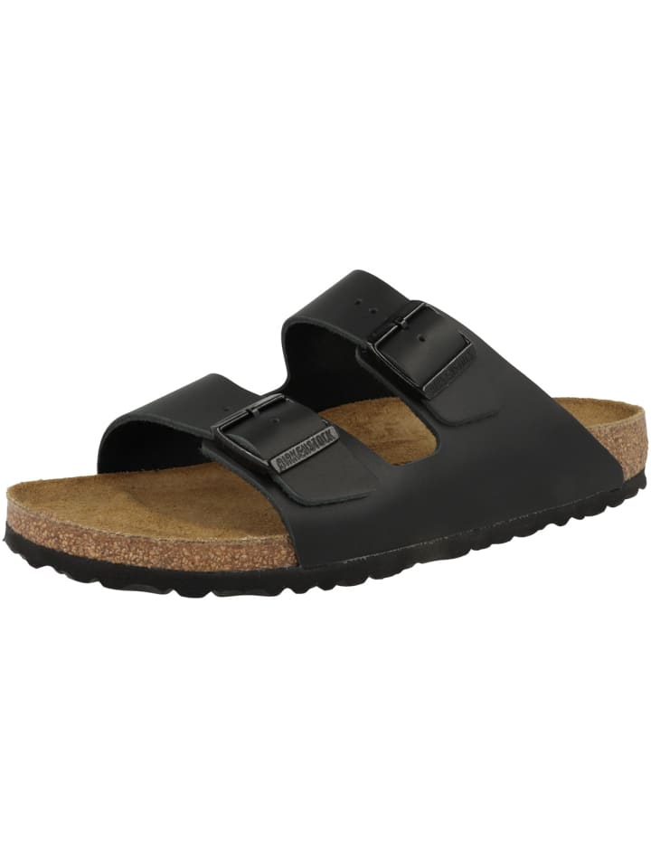 Birkenstock Sandale Arizona Naturleder schmal in schwarz günstig kaufen