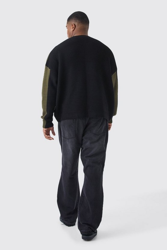 Plus Oversize Colorblock Pullover