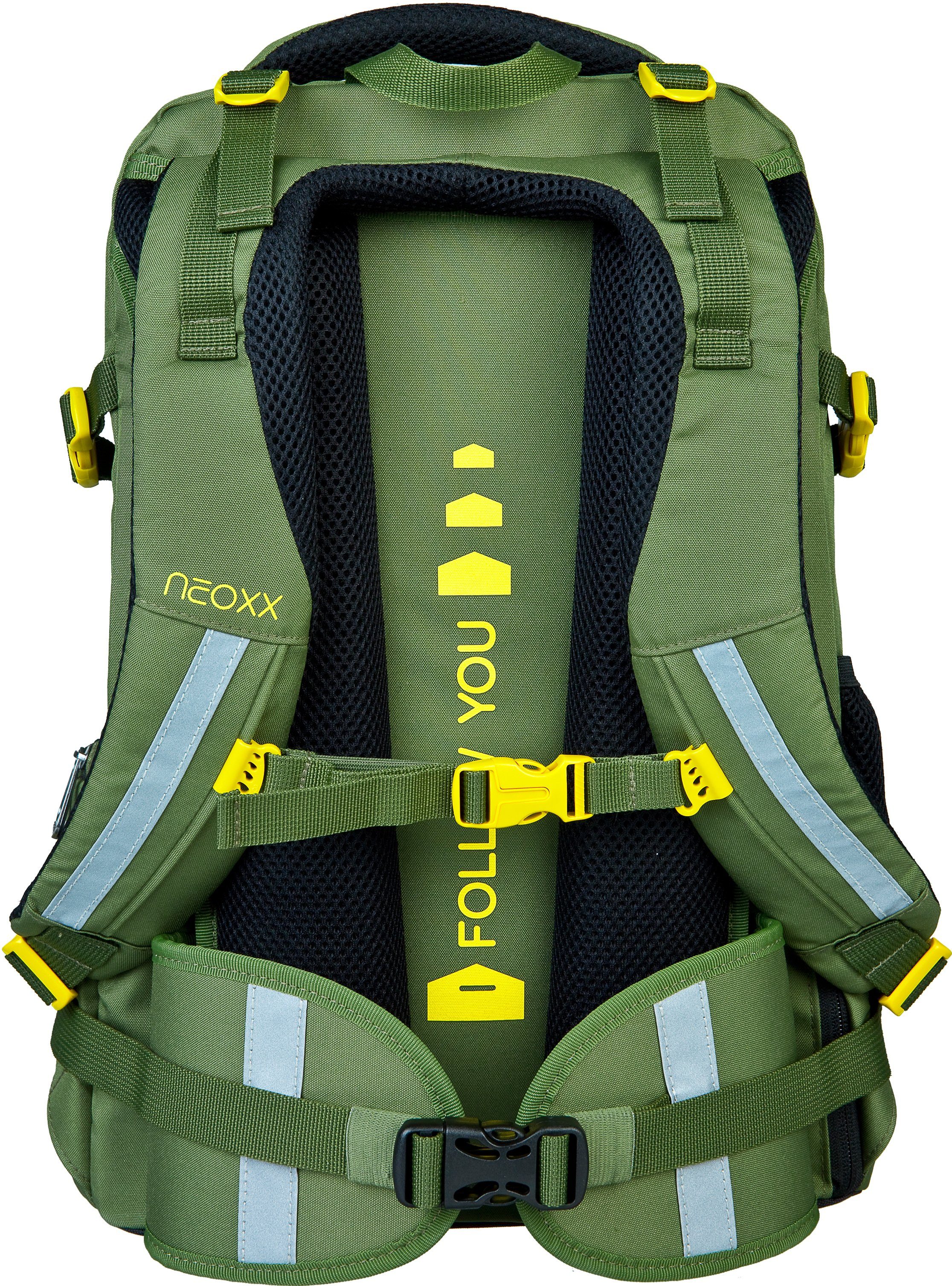neoxx Schulrucksack Active, Ready for Green, aus recycelten PET Flaschen