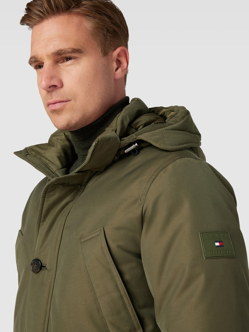 Parka mit abnehmbarer Kapuze Modell 'ROCKIE' in olivgrün
