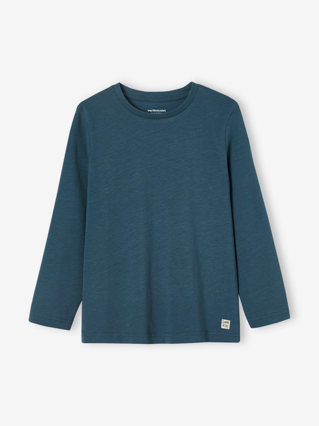 T-shirt couleur Basics personnalisable garçon manches longues ecru