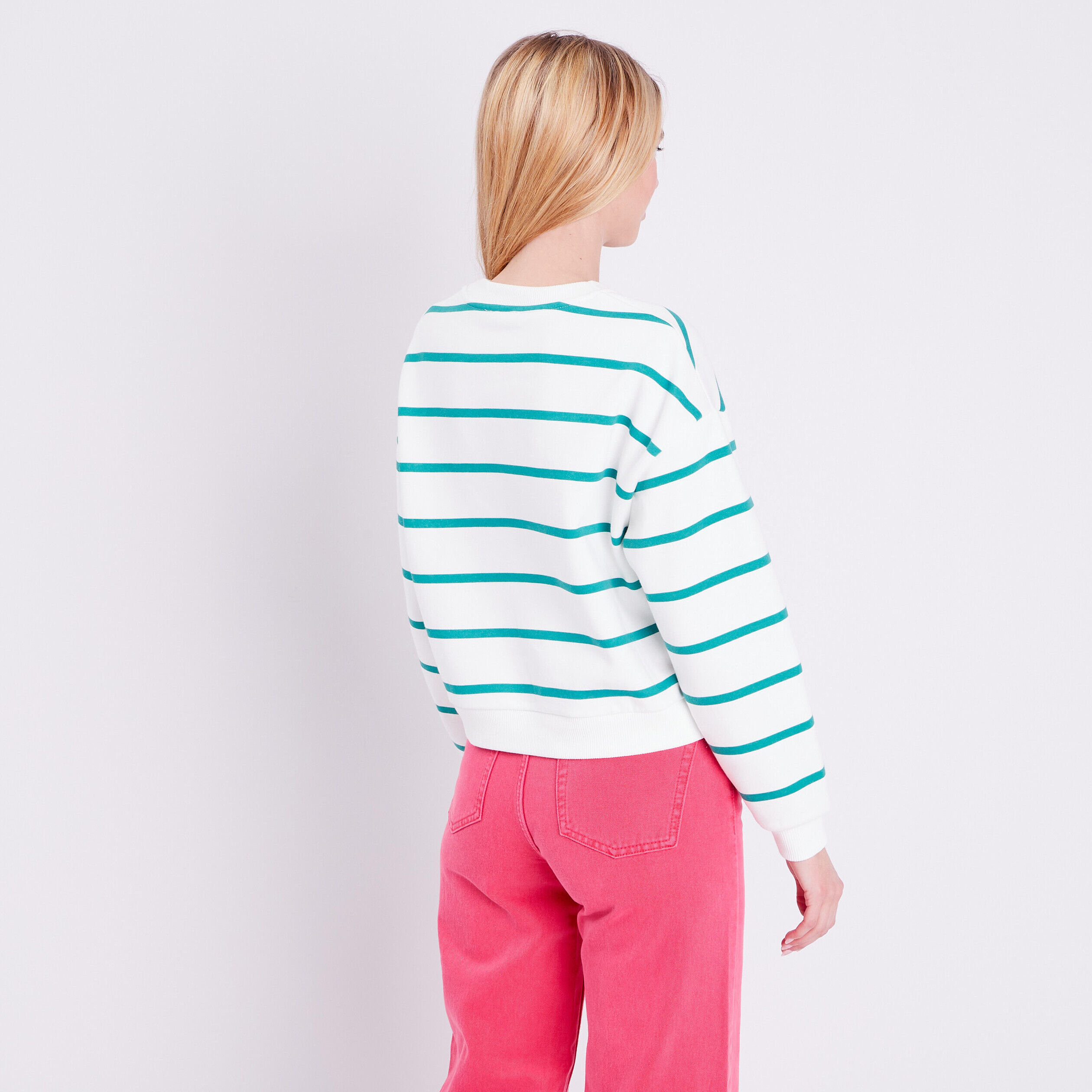 Sweat manches longues vert turquoise femme | Cache Cache