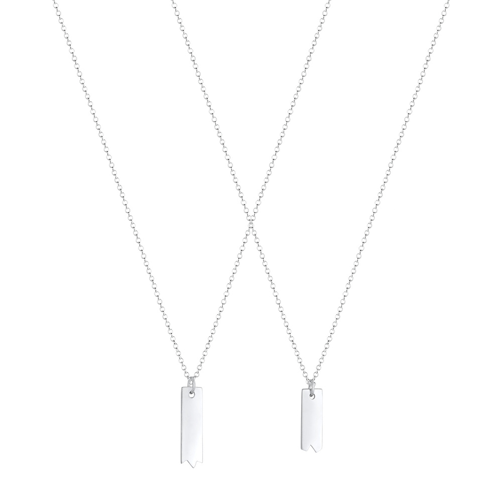 Elli Elli Collier Dames Bar Partner Friendship Love Set Basic Minimal en argent sterli collier