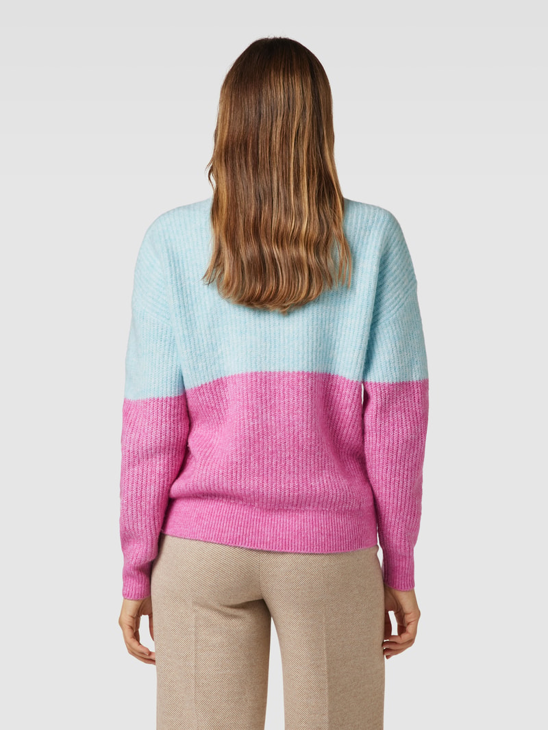 Strickpullover mit Rundhalsausschnitt in pink
