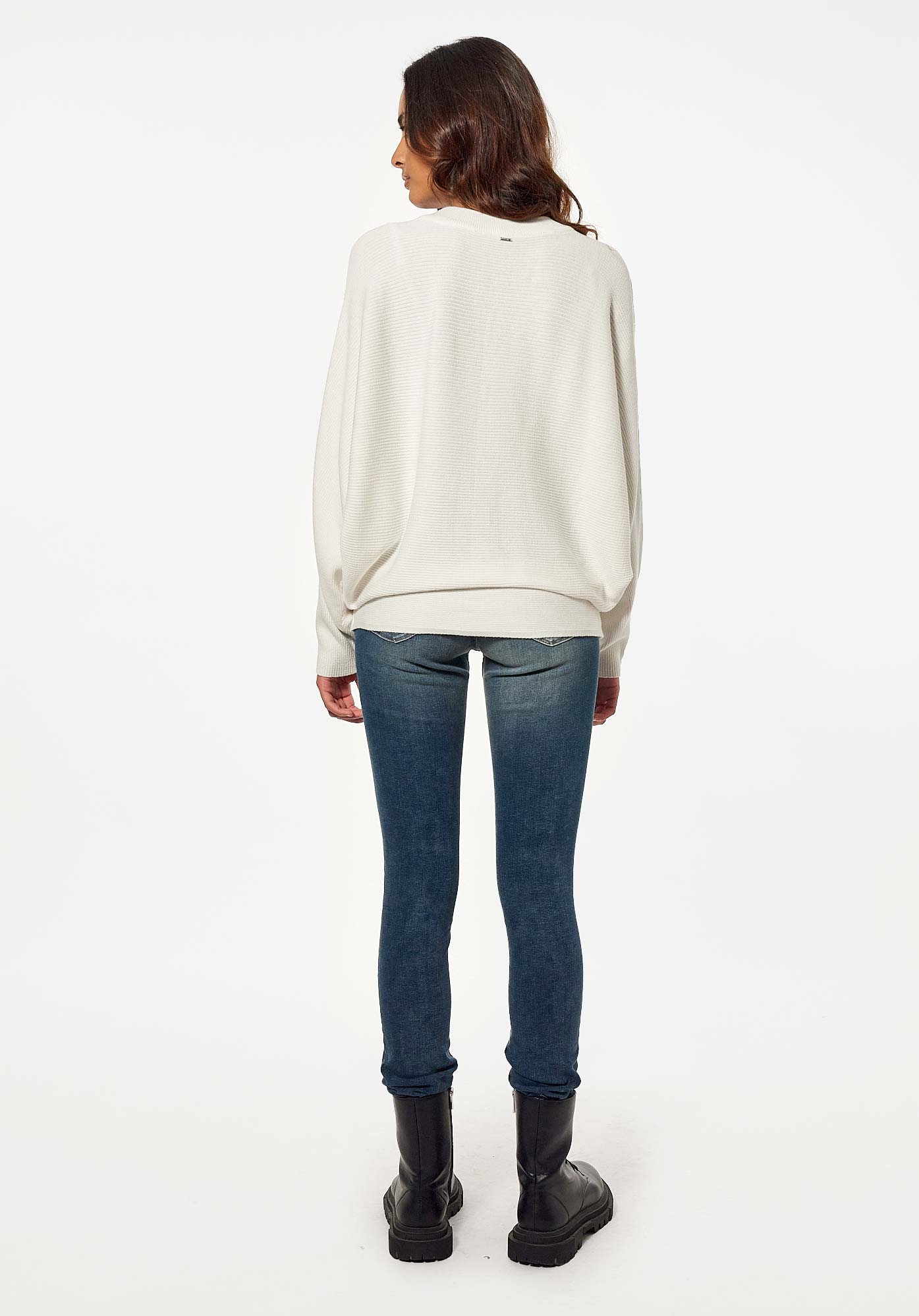 FONE   Pull blanc et strass Femme