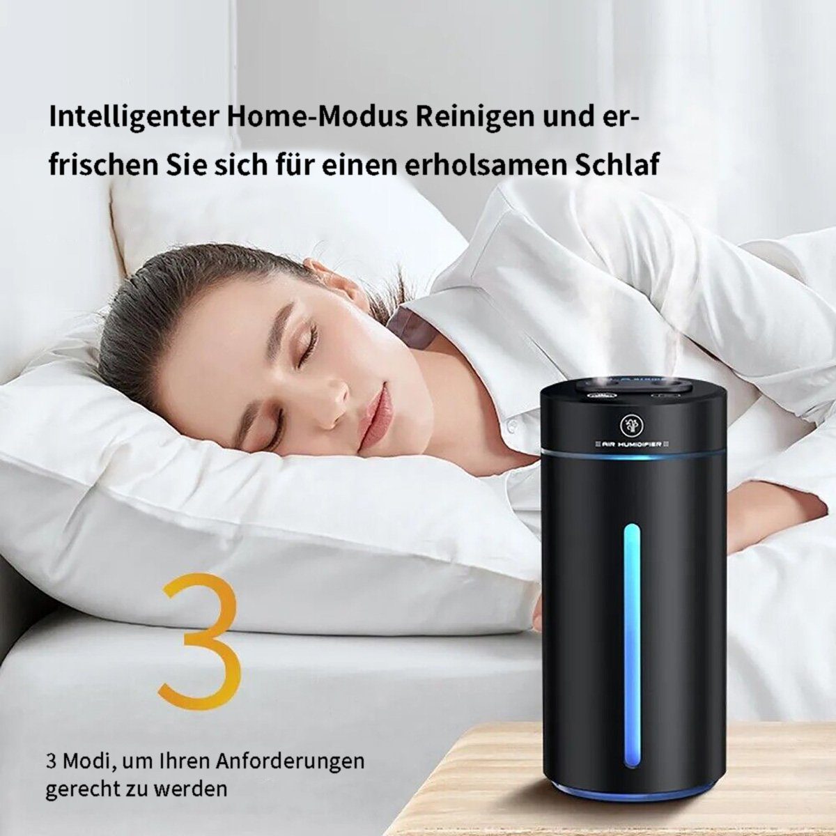götäzer Luftbefeuchter Auto Intelligente Dual-Düsen-Luftbefeuchter Aromatherapie-Maschine, Elektrisch,kabellos und tragbar,frische Luft,buntes LED-Umgebungslicht